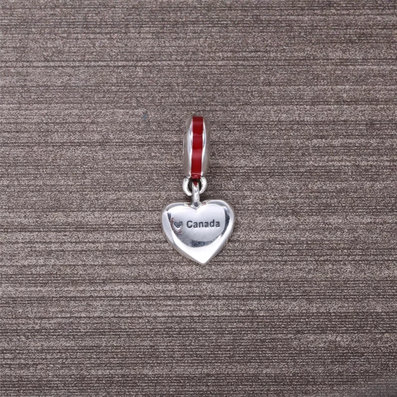 (imagen para) Charm colgante en plata de ley Bandera del corazon de canada PANDORA - Ver 3