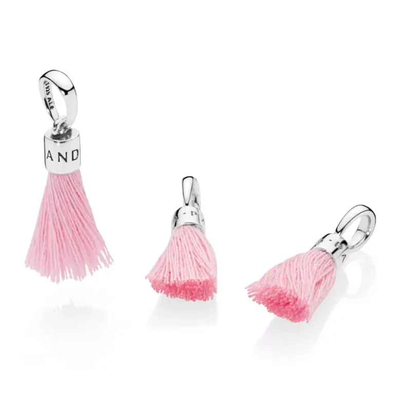 (imagen para) Charm colgante en plata de ley Borla Rosa - PANDORA - Ver 2