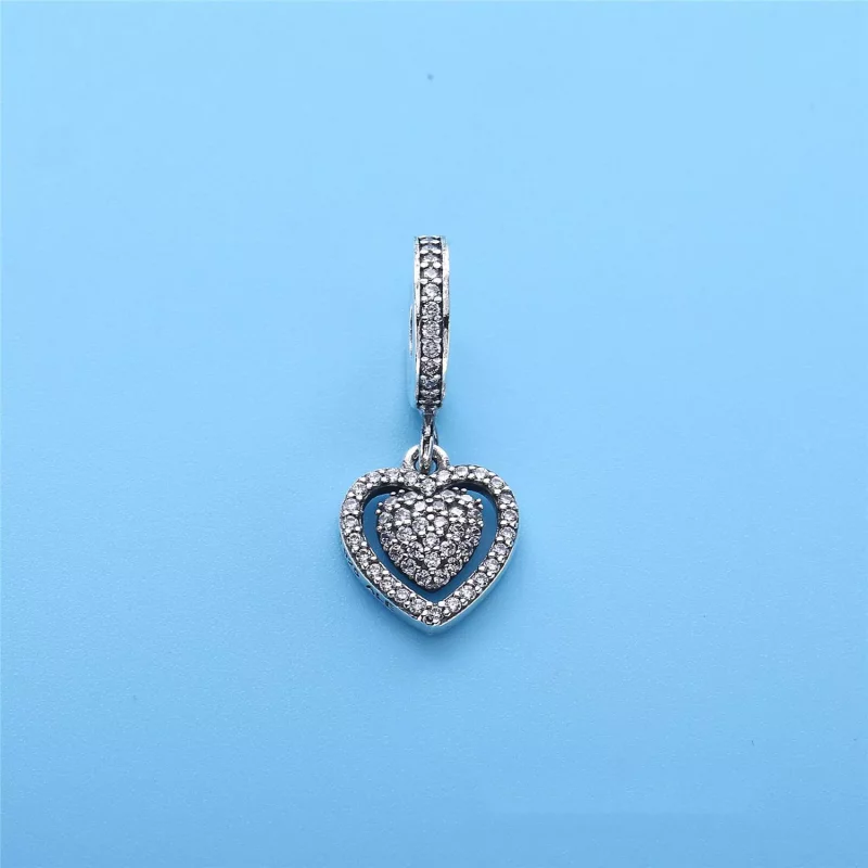 (imagen para) Charm colgante en plata de ley Coraz&oacute;n PANDORA - Ver 2