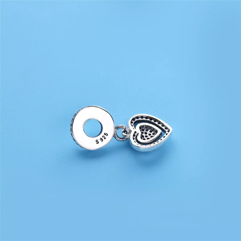 (imagen para) Charm colgante en plata de ley Coraz&oacute;n PANDORA - Ver 3