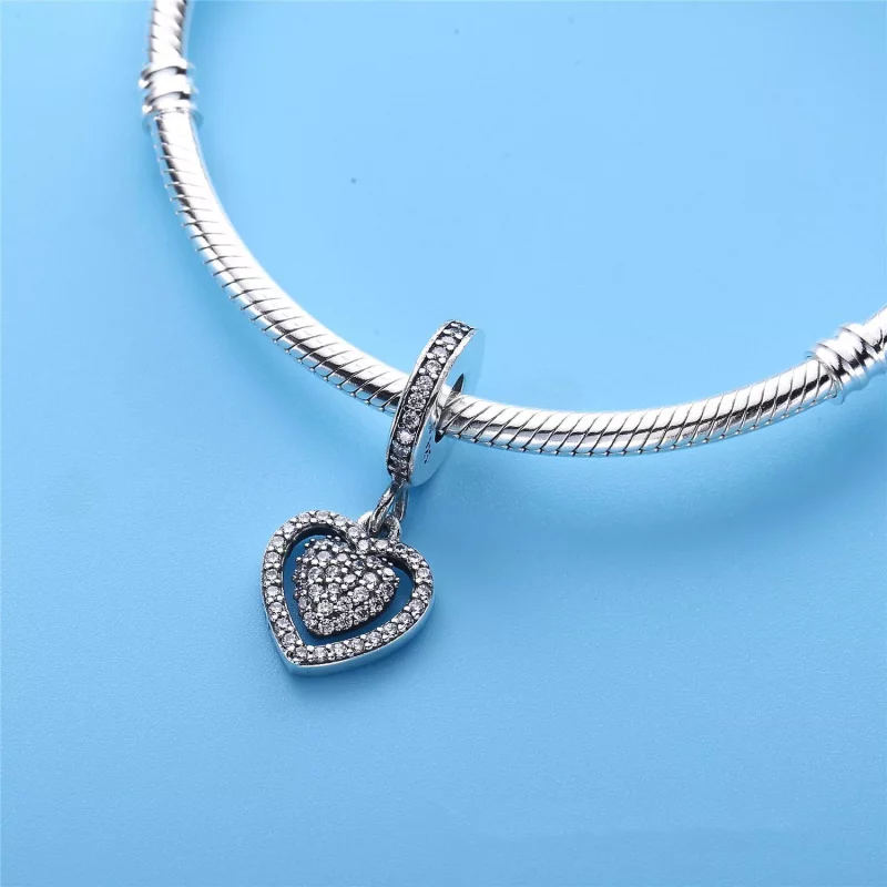 (imagen para) Charm colgante en plata de ley Coraz&oacute;n PANDORA - Ver 4