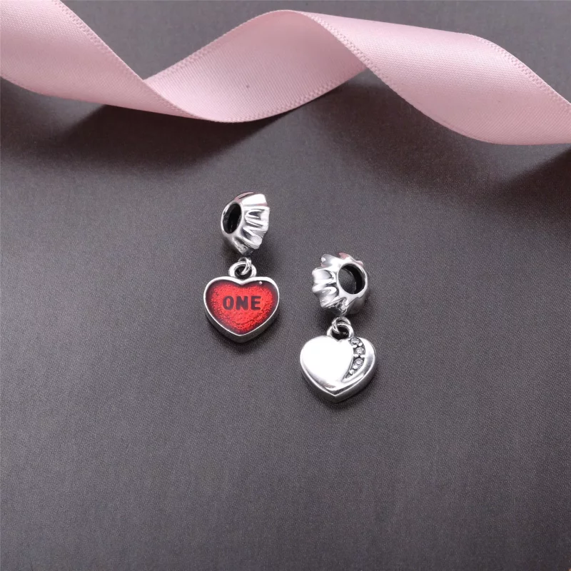 (imagen para) Charm colgante en plata de ley Corazon "Un amor" PANDORA - Ver 2