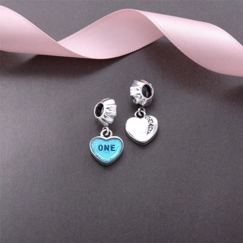 (imagen para) Charm colgante en plata de ley Corazon "Un amor" PANDORA - Ver 3