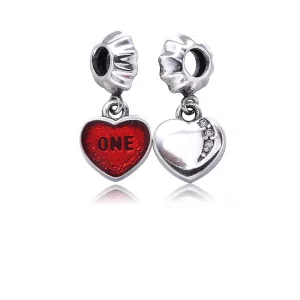 (imagen para) Charm colgante en plata de ley Corazon "Un amor" PANDORA