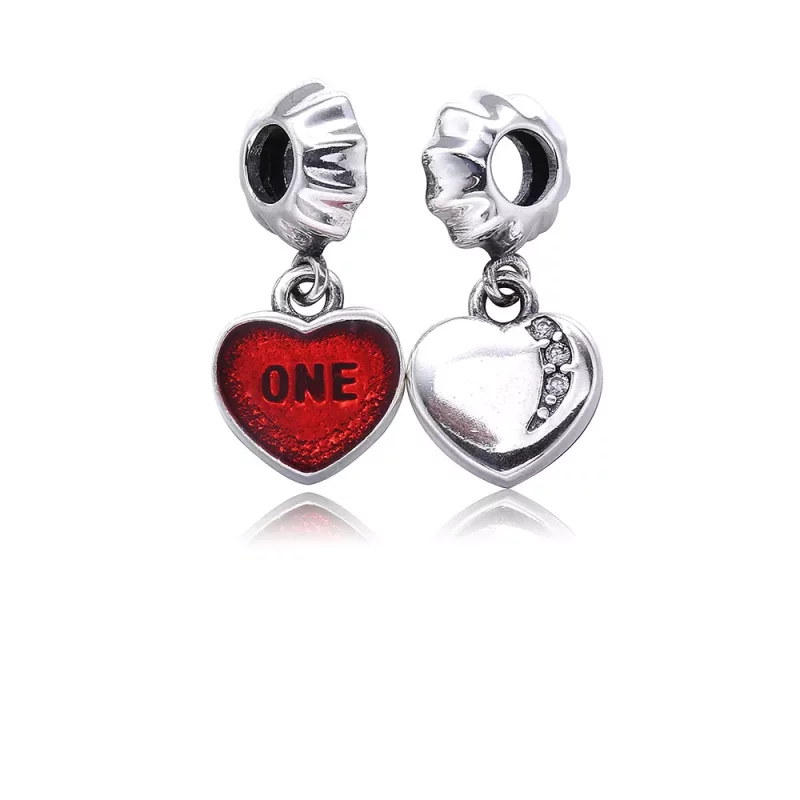 (imagen para) Charm colgante en plata de ley Corazon "Un amor" PANDORA