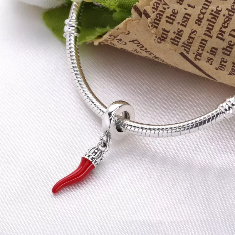(imagen para) Charm colgante en plata de ley Cornicello PANDORA - Ver 3