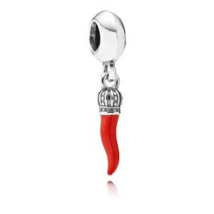 Charm colgante en plata de ley Cornicello PANDORA (imagen para) Charm colgante en plata de ley Cornicello PANDORA