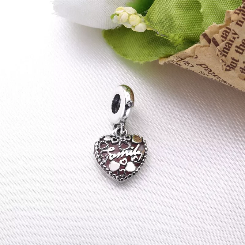 (imagen para) Charm colgante en plata de ley El amor hace a una familia PANDORA - Ver 2