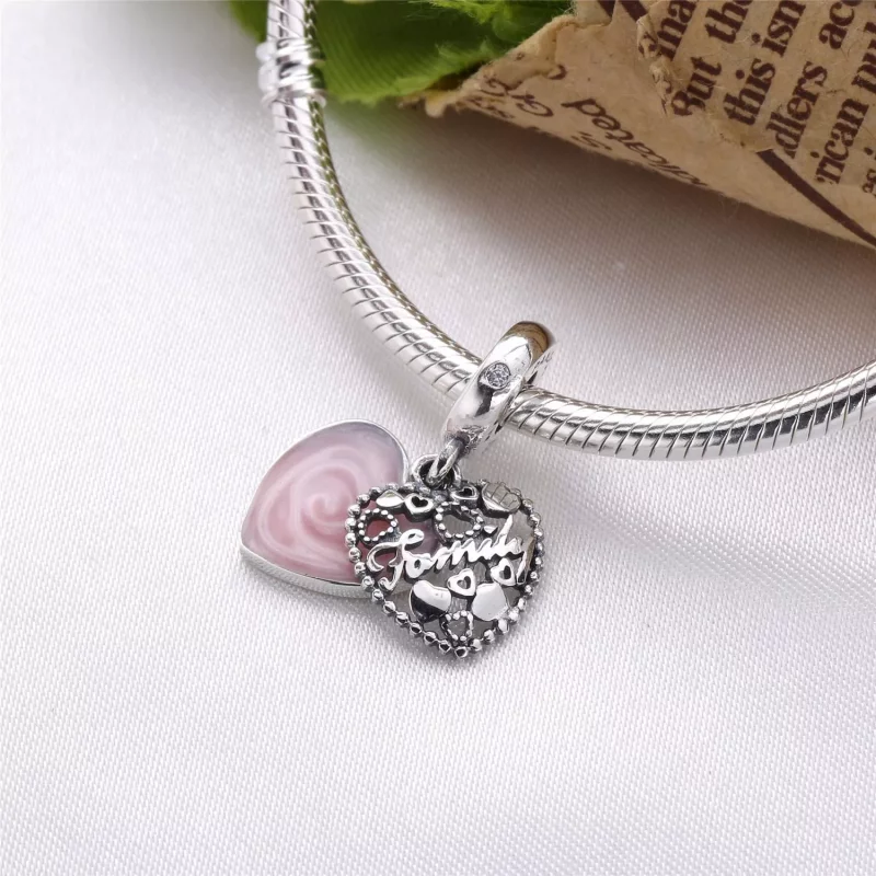 (imagen para) Charm colgante en plata de ley El amor hace a una familia PANDORA - Ver 3