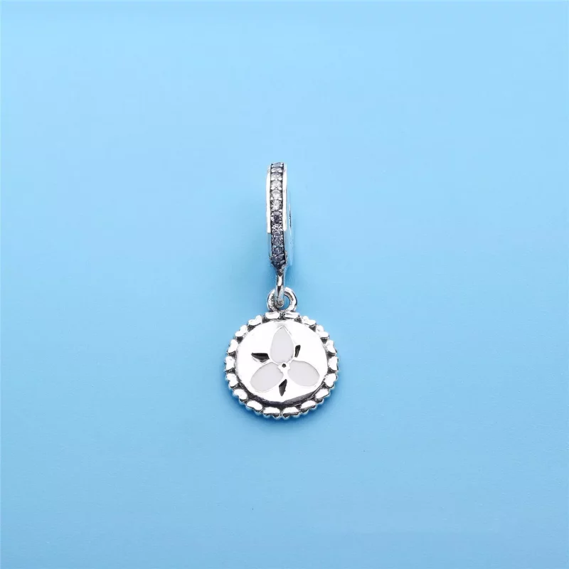 (imagen para) Charm colgante en plata de ley Flor de trillium PANDORA - Ver 2