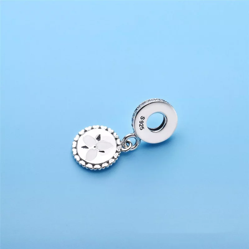 (imagen para) Charm colgante en plata de ley Flor de trillium PANDORA - Ver 3