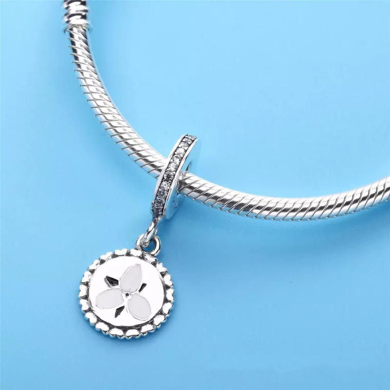 (imagen para) Charm colgante en plata de ley Flor de trillium PANDORA - Ver 4