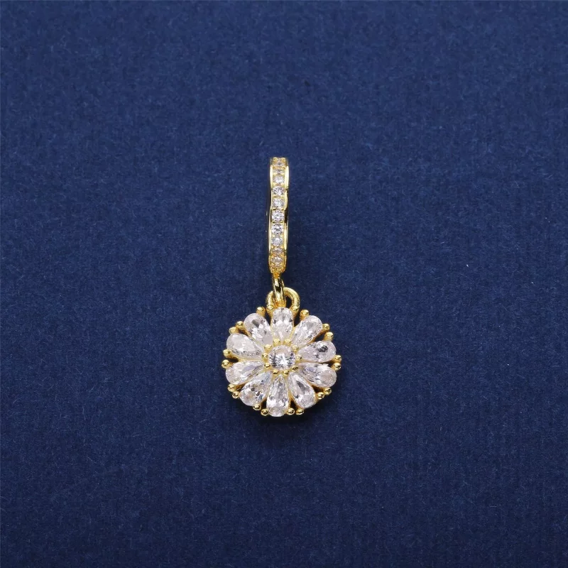 (imagen para) Charm colgante en plata de ley Flores adornadas PANDORA - Ver 2