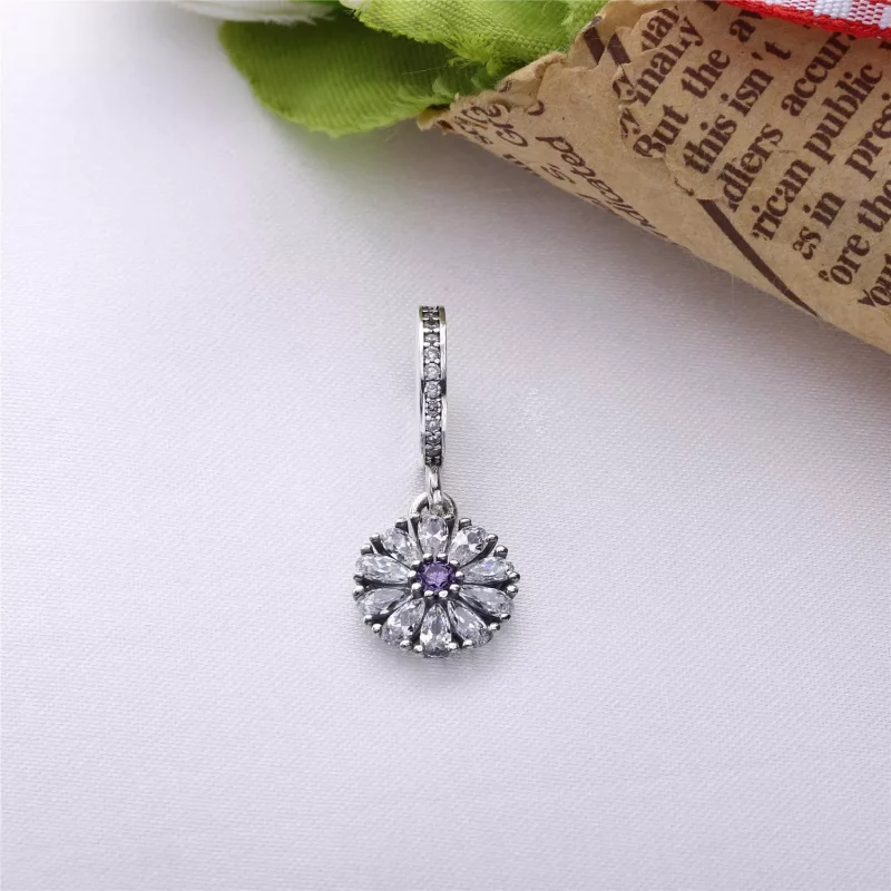 (imagen para) Charm colgante en plata de ley Flores adornadas PANDORA - Ver 3