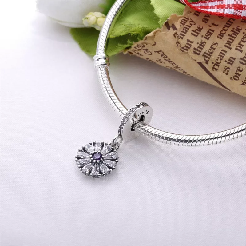 (imagen para) Charm colgante en plata de ley Flores adornadas PANDORA - Ver 4