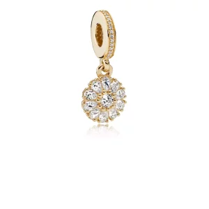 Charm colgante en plata de ley Flores adornadas PANDORA (imagen para) Charm colgante en plata de ley Flores adornadas PANDORA