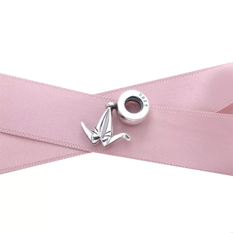 (imagen para) Charm colgante en plata de ley Grulla de origami PANDORA - Ver 2