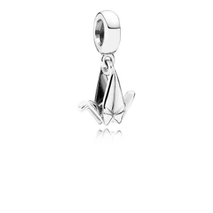 (imagen para) Charm colgante en plata de ley Grulla de origami PANDORA