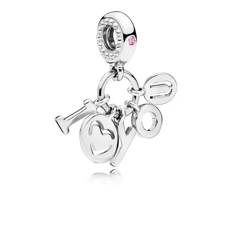 (imagen para) Charm colgante en plata de ley I Love You - PANDORA - Ver 2
