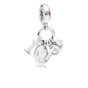 (imagen para) Charm colgante en plata de ley I Love You - PANDORA