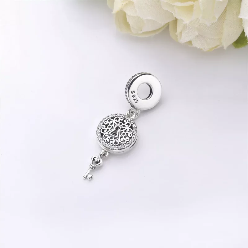 (imagen para) Charm colgante en plata de ley Llave del Amor Real - PANDORA - Ver 3