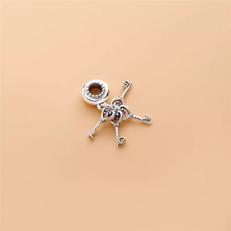 (imagen para) Charm colgante en plata de ley Llaves de Amor - PANDORA - Ver 3