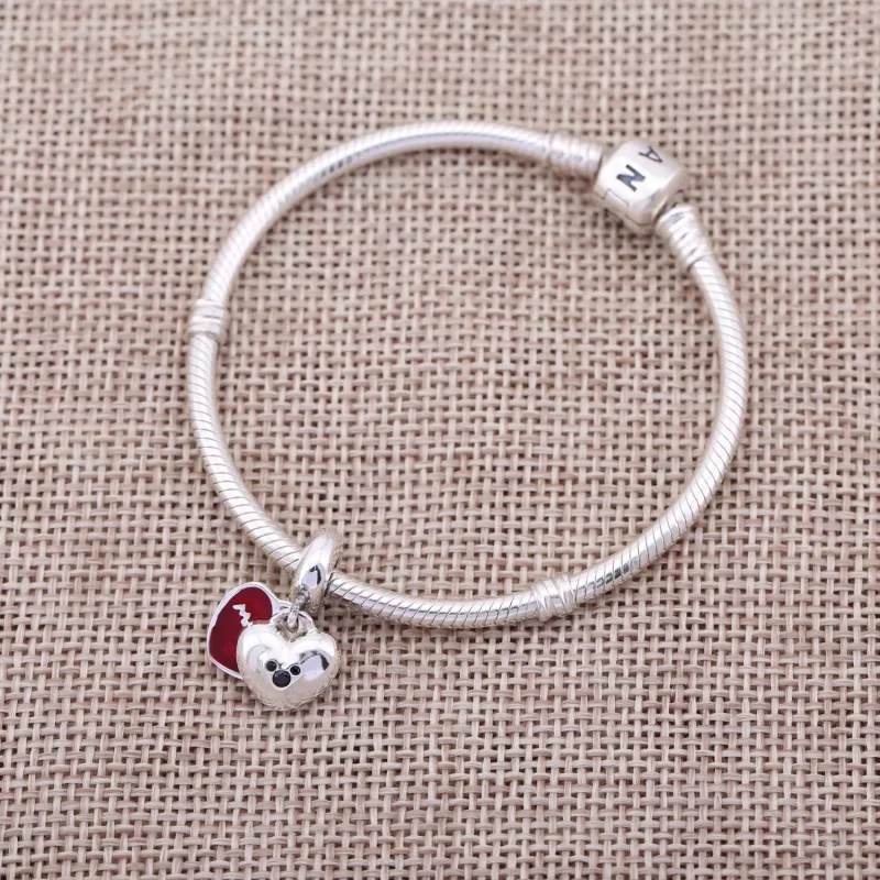 (imagen para) Charm colgante en plata de ley Mickey & Minnie - PANDORA - Ver 2