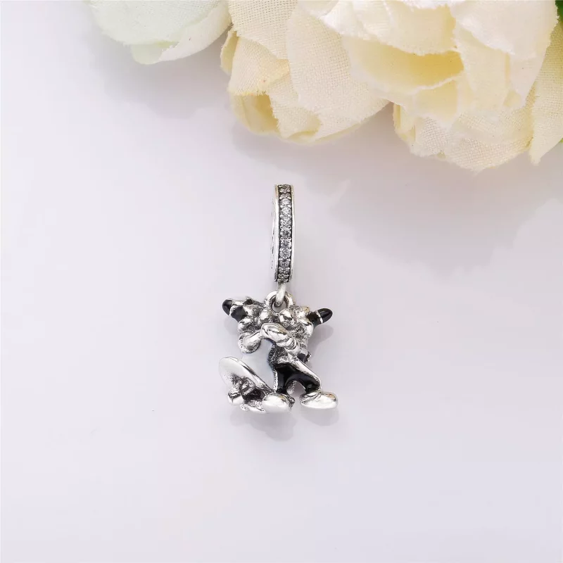 (imagen para) Charm colgante en plata de ley Mickey y Minnie PANDORA - Ver 3