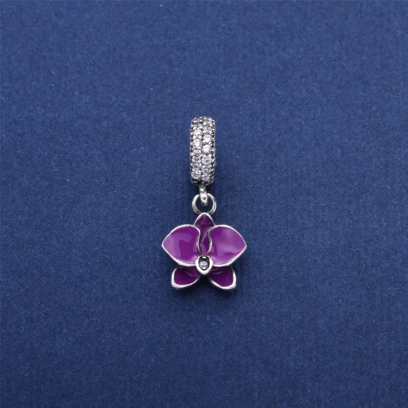 (imagen para) Charm colgante en plata de ley Orqu&iacute;dea Blanca - PANDORA - Ver 2