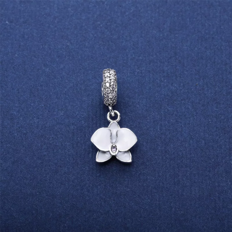 (imagen para) Charm colgante en plata de ley Orqu&iacute;dea Blanca - PANDORA - Ver 4