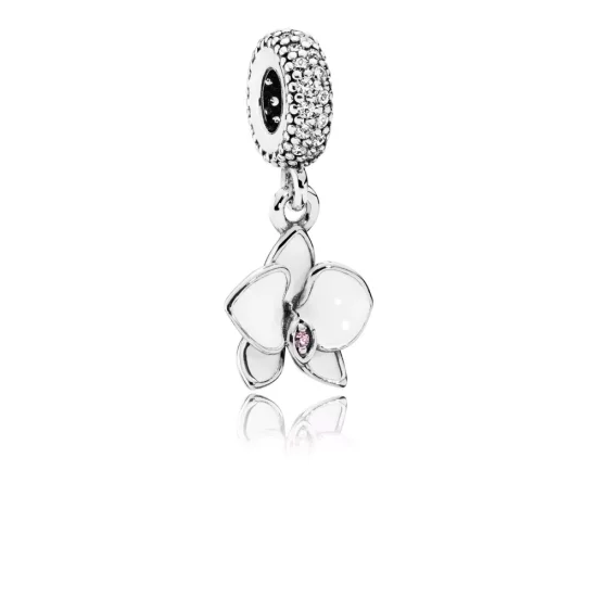 (imagen para) Charm colgante en plata de ley Orqu&iacute;dea Blanca - PANDORA