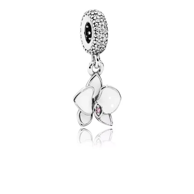 (imagen para) Charm colgante en plata de ley Orqu&iacute;dea Blanca - PANDORA