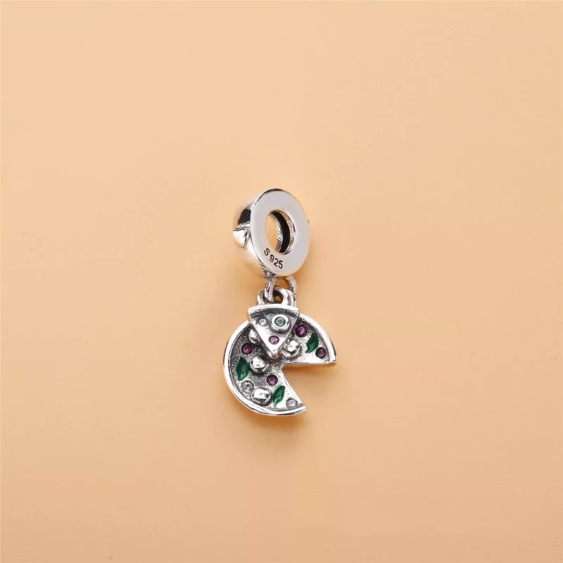 (imagen para) Charm colgante en plata de ley Pasi&oacute;n por la pizza PANDORA - Ver 2