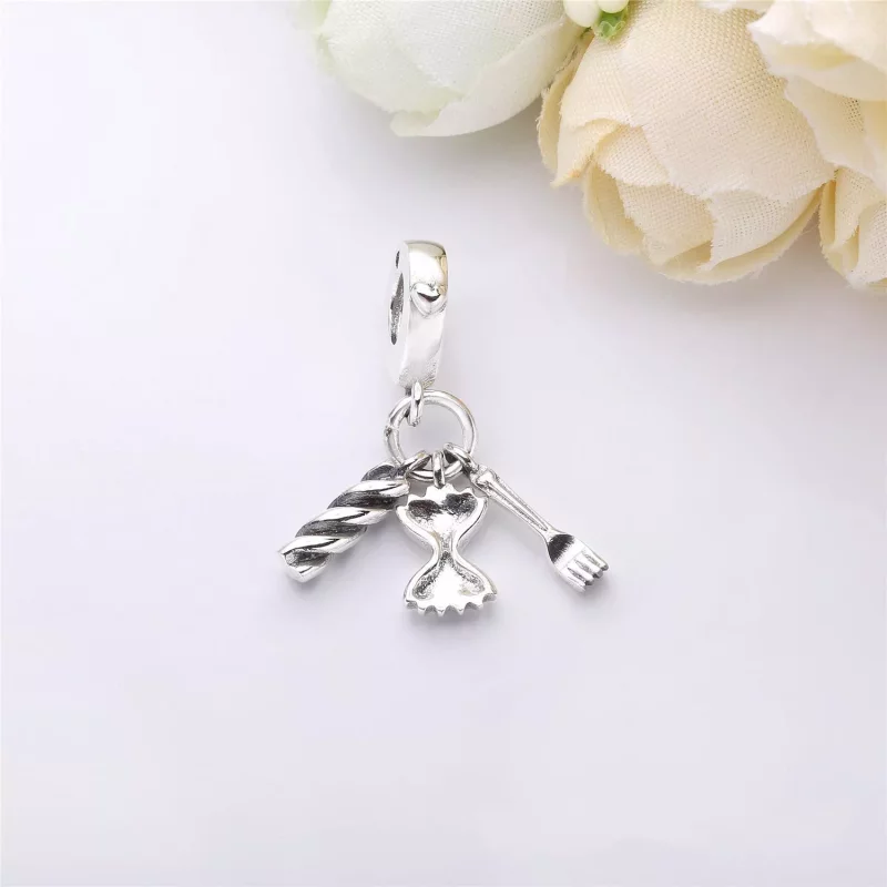 (imagen para) Charm colgante en plata de ley Pasta de amor PANDORA - Ver 2
