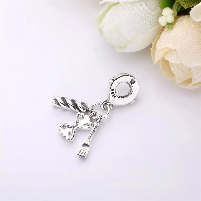 (imagen para) Charm colgante en plata de ley Pasta de amor PANDORA - Ver 3
