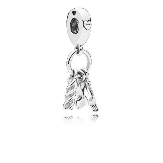 (imagen para) Charm colgante en plata de ley Pasta de amor PANDORA