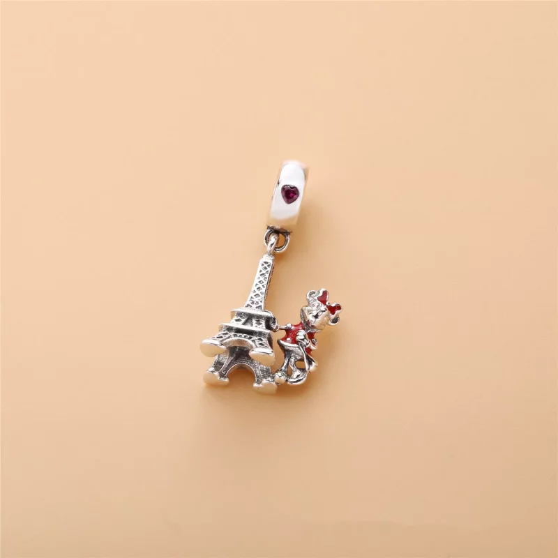 (imagen para) Charm colgante en plata de ley Torre Eiffel de Minnie Mouse PANDORA - Ver 2