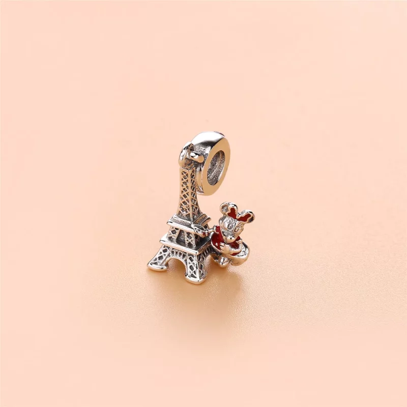 (imagen para) Charm colgante en plata de ley Torre Eiffel de Minnie Mouse PANDORA - Ver 3