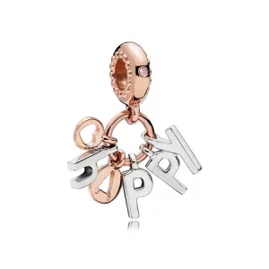 (imagen para) Charm colgante en plata de ley y PANDORA Rose Happy