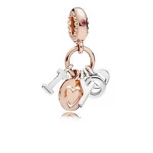 (imagen para) Charm colgante en plata de ley y PANDORA Rose I Love You