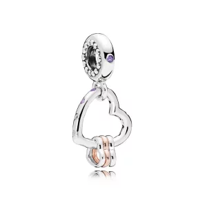 (imagen para) Charm colgante en plata de ley y PANDORA Rose Reflejos de Amor