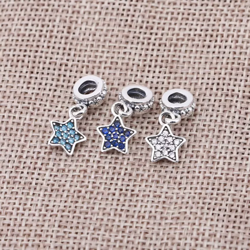 (imagen para) Charm Colgante Estrella Pav&eacute; Azul - PANDORA - Ver 3