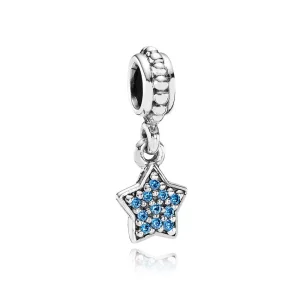 (imagen para) Charm Colgante Estrella Pav&eacute; Azul - PANDORA