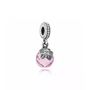 (imagen para) Charm colgante Gota rosa con Mariposa - PANDORA