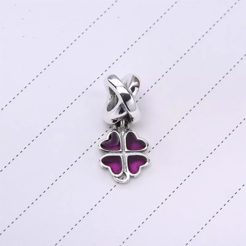 (imagen para) Charm Colgante Tr&eacute;bol Rosa - PANDORA - Ver 2