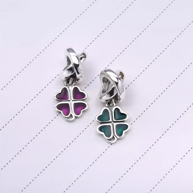 (imagen para) Charm Colgante Tr&eacute;bol Rosa - PANDORA - Ver 4