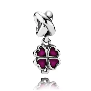 (imagen para) Charm Colgante Tr&eacute;bol Rosa - PANDORA