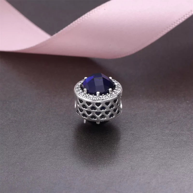 (imagen para) Charm Corazones Brillantes Azul Luz de Luna - PANDORA - Ver 3