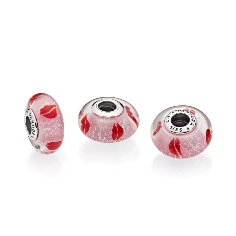 (imagen para) Charm cristal de Murano Besos Alrededor del Cristal - PANDORA - Ver 2