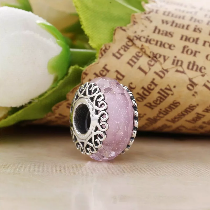 (imagen para) Charm cristal de Murano Blanco Iridiscente - PANDORA - Ver 4